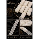 Muensu 1 Top Krem Fransız Dantel Güpür, Sofralık, Kenar Güpür, Tül Güpür, 8-10 Metre Arası