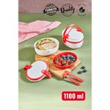 MUF HOME 2 Katlı Beslenme Kabı Okul İş Piknik İçin Yemek Taşıma Beslenme Kutusu Çatal Ve Kaşıklı BPA İÇERMEZ