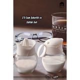 Muf Home 2'li Cam Şekerlik ve Sütlük Seti - Pratik Kapaklı Kahve Yanı Sunum Seti Kahve Sütlüğü Seti - Sosluk- Bpa Içermez (2x 210ML Hacim)