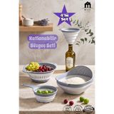 MUF HOME 4'lü Akordiyon Katlanabilir Süzgeç Seti-Mutfak Çeyiz Seti Katlanabilir Ve Yer Kaplamaz - Karavan İçin İdeal (4 Parça Set)
