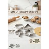 MUF HOME 4'lü Paslanmaz Çelik Kurabiye Kalıbı Seti – Yıldız, Şemsiye, Üçgen, Yuvarlak Hamur Kesici- Yüksek Kalite Yerli Üretim