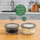 Muf Home Cam Saklama Kabı Hava Geçirmez Silikon Kapaklı Cam Kahvaltılık Seti Sızdırmaz Saklama Kabı 2X-415CC Bpa Free - BEJ