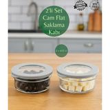 Muf Home Cam Saklama Kabı Hava Geçirmez Silikon Kapaklı Cam Kahvaltılık Seti Sızdırmaz Saklama Kabı 2X-415CC Bpa Free - GRİ