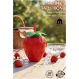 MUF HOME Çilek Tasarımlı Pipetli Suluk Su Matarası 800 ml BPA İçermez Çocuk Yetişkin Okul Piknik Matarası