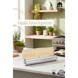 Muf Home Folyo Kesici Folyo Organizeri Streç Film ve Folyo Kesici Kapaklı Rulo Folyo Organizeri -Bpa Free