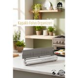 MUF HOME Folyo Kesici Folyo Organizeri Streç Film Ve Folyo Kesici Kapaklı Rulo Folyo Organizeri