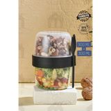 MUF HOME Kaşık Ve Çatallı Diyet Ve Yoğurt Kabı Yulaf Müsli Atıştırmalık Diyet Saklama Kabı (300ml + 300ml)