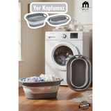 Muf Home Katlanabilir Çamaşır Sepeti Dayanıklı Yer Kaplamayan Akordiyon Sepet Oyuncak Organizeri Kamp ve Karavan Için Ideal