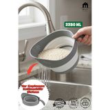 Muf Home Katlanabilir Pratik Pirinç Süzgeci Yer Kaplamaz- Saplı Akordiyon Tasarım, Bpa Içermez, Kamp ve Karavan Uyumlu (2250 Ml)