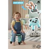 Muf Home Panda Desenli Renkli Sevimli Çocuk Taburesi Banyo Yükseltici Bebek Çocuk Sandalyesi - Mavi