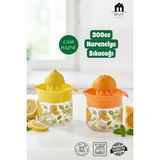 Muf Home Pratik Cam Hazneli Narenciye Sıkacağı -300CC - Desenli, Bpa Içermez Limon ve Portakal Sıkacağı - 1 adet
