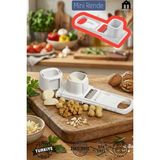 Muf Home Pratik Sürgülü Mini Rende - Paslanmaz Çelik Bıçaklı Sarımsak, Ceviz, Fındık ve Muskat Rendesi - Bpa Free Yerli Üretim