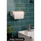 MUF HOME Rulo Kağıt Havlu Asacağı,Kağıt Havluluk,Yapışkanlı Rulo Havlu Askısı İster Yapıştır, İster Vidala