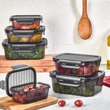Muf Home Tam Vakumlu Hava Aldırmaz Kilitli Sızdırmaz Saklama Kabı Erzak Kabı Seti 3'LÜ(500ML+1000ML+1700ML) - Şeffaf - Füme