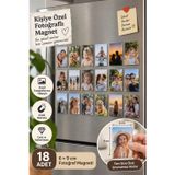 Mufemu Kişiye Özel Fotoğraflı Magnet 18 Adet 6×9 cm (Sürpriz Hediyeli)