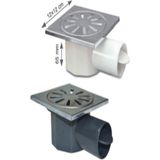 Muff Matik Paslanmaz Krom Yer Süzgeci 12x12 cm Çekvalfli Yapı ile Endüstriyel Kullanıma Uygun