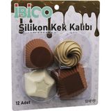 Muffin Kek Kalıbı Seti - 12'li Paket - Karışık Şekilli Set - Renkli