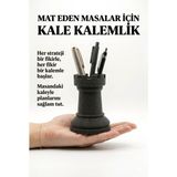 Muffy Stvdio 10 cm Siyah Satranç Kale Tasarım Kalemlik ve Masa Düzenleyici Sert Form