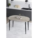 Mufian Concept 60x90 Cm İskandinav - Bohem Oval Traverten Mutfak Yemek Küçük Alan Çalışma Masası Melinda