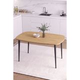 Mufian Concept İskandinav Bohem Oval 60x90 CM Metal Ayaklı Meşe Mutfak-Yemek-Balkon-Çalışma Masası LUNA