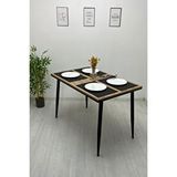 Mufian Concept Lucas 70 X 110 Cm Mdf Atlantik Çam Metal Ayaklı Mutfak Yemek Balkon Çalışma Masası İskandinav Bohem