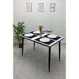 Mufian Concept Lucas İskandinav- 70x110 Cm - Mdf Beyaz - Metal Ayaklı Mutfak Yemek Balkon Çalışma Masası