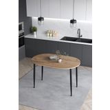 Mufian Concept Melinda 60x90 Cm Oval Çam Desenli Mutfak Masası Yemek Masası Balkon Masası Çalışma Masası