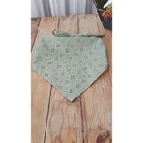Mufin Collection El Yapımı Fisto Pamuklu Kumaş - Dantel Detaylı - Bağcıklı Bandana - Açık Haki