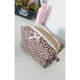 Mufin Collection Leopar Desen Büyük Seyahat ve Makyaj Çantası ( 20 x 10)