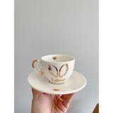 Mug Tasarım 24K Altın Yaldızlı Küpeli Porselen Nescafe Fincanı Fatma Isimli