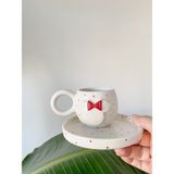 Mug Tasarım El Yapımı ve Boyaması Kırmızı Double Türk Kahvesi Fincanı