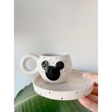 Mug Tasarım El Yapımı ve Boyaması Siyah Double Türk Kahvesi Fincanı