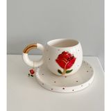 Mug Tasarım Mugtasarım 24 K Altın Yaldız Double Gül El Yapımı Seramik Türk Kahvesi Fincanı Muggül