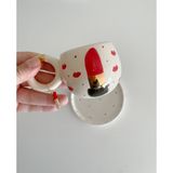 Mug Tasarım Mugtasarım 24 K Altın Yaldız Double Ruj'lu El Yapımı Seramik Türk Kahvesi Fincanı Mugruj