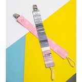 Mugasa - Bebek Emzik Askısı Emzik Zinciri - 2 Li Set % 100 Pamuk - Pembe - Gri
