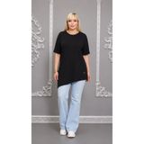 Mügerella Yumuşak Dokulu Salaş Kesim Büyük Beden Bluz Günlük Şık Oversize Kadın Basic Bluz