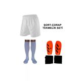 Mugesporgiyim Lux Beyaz Futbol Sort Corap Tekmelik Seti
