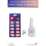 Muggio 100'LÜ Kutulu Balerin Protez Takma Tırnak + Tırnak Yapıştırıcısı 10GR - Açık Pembe