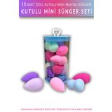 Muggio 10'lu Kutulu Mini Makyaj Pudra Fondöten Kapatıcı Sünger Seti