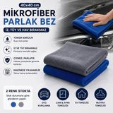 Muggio 40X40 Mikrofiber Parlak Bez Oto Kurulama Temizlik Bezi Iz Tüy Hav Bırakmaz 1 Adet - Çok Renkli