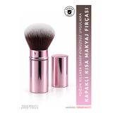 Muggio Kapaklı Kısa Premium Makyaj Fırçası – Allık, Pudra ve Bronzer Fırçası