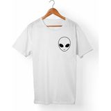 Muggkuppa Alien Unisex-Erkek Beyaz T-Shirt - XL