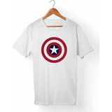 Muggkuppa Captain America Unisex-Erkek Beyaz T-Shirt - XL
