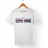 Muggkuppa Captain America Unisex-Erkek Beyaz T-Shirt