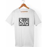 Muggkuppa Carpediem Unisex-Erkek Beyaz T-Shirt