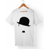 Muggkuppa Charlie Chaplin Unisex-Erkek Beyaz T-Shirt - XL
