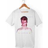 Muggkuppa David Bowie Unisex-Erkek Beyaz T-Shirt - XL