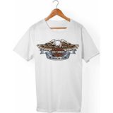 Muggkuppa Harley Davidson Unisex-Erkek Beyaz T-Shirt