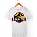 Muggkuppa Jurassic Park Unisex-Erkek Beyaz T-Shirt - L