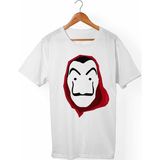 Muggkuppa La Casa De Papel Unisex-Erkek Kesim T-Shirt - Beyaz